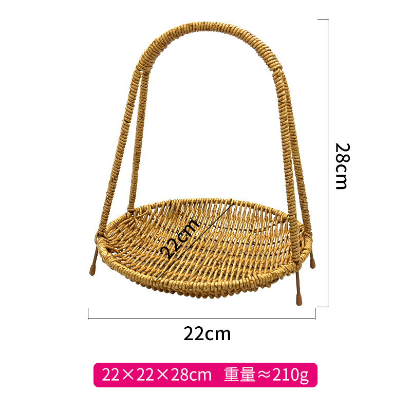 Creativa imitación de vid trenzada multicapa cesta de frutas KTV horno de cocción de té bandeja de frutas almacenamiento triple doble simple