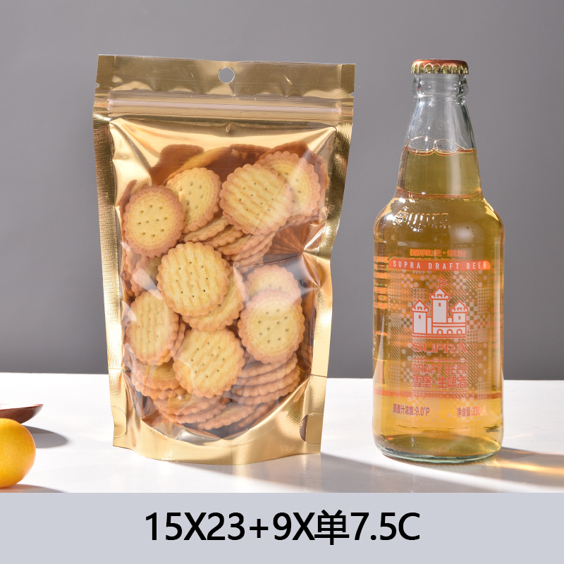 15*23+4.5cm*양면 16 실크; 반투명+금; BOPP+PET 알루미늄 도금, 흰색+cpp