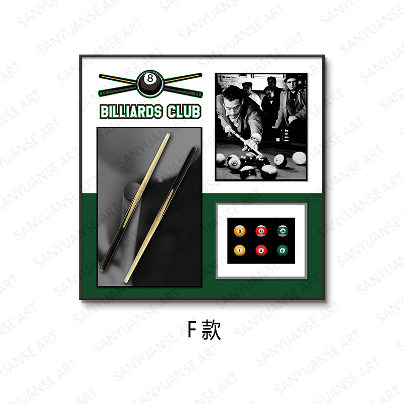 Sala de billar Pintura colgante Sala de billar tridimensional Mural Pintura de decoración de restaurante tridimensional Pintura colgante de billar