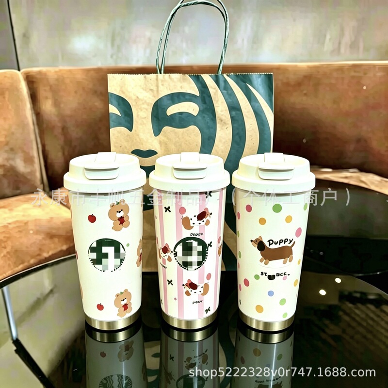 Starbucks Collaboration Coffee Cup Brand Same Style Water Cup New Model 316 Stainless Steel Dual-Use Cup High Aesthetic Straw Cup Starbucks Collaboration Coffee Cup Brand Same Style Water Cup New Model 316 Stainless Steel Dual-Use Cup High Aesthetic Straw Cup