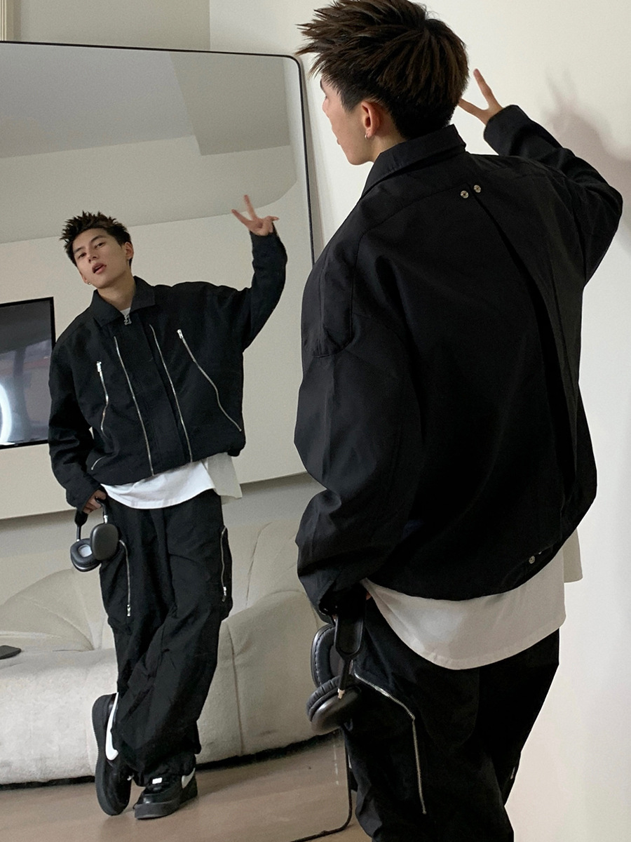 Versión coreana de la marca de moda estadounidense de moda 2024 chaqueta de diseño de alta costura irregular chaqueta de diseño de nicho