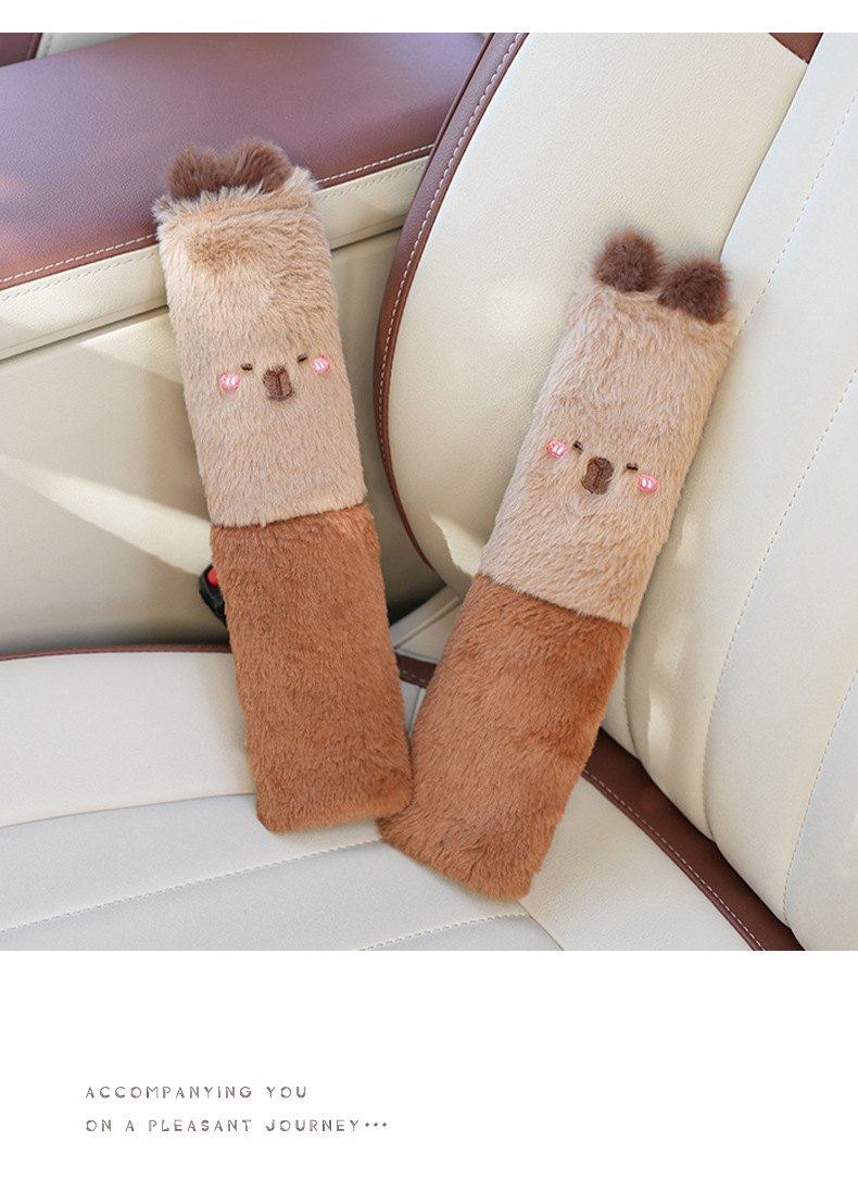 Manufacturer Customized Seat Belt Shoulder Pads Capibala Car Seat Belt Cover Plush Car Anti-Stranglehold Car Shoulder Pads