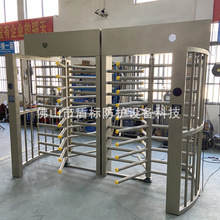 小区烤漆刷卡进出全高栅栏旋转门 半自动手推单向人行通道闸机