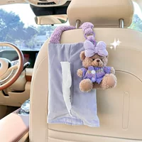 Мультяшная автомобильная коробка для салфеток креативная кукла медведь автомобильная подвесная коробка для перекачки симпатичная плюшевая машина для дома