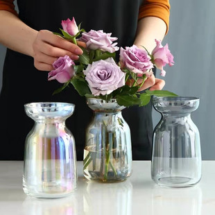 Aurora Magic Color Gradient Simple Small Vase Glass Flower Arrange Water Plant Glass Bottle Japanese Desktop Ornaments