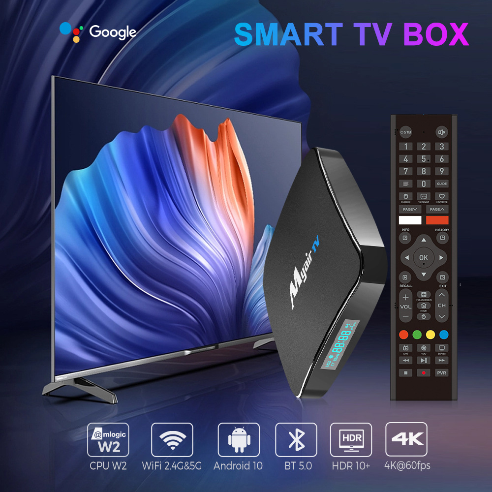 Factory Direct Supply Amlogicw2 Network Set-Top Box Dual-Band 4K High-Definition Android10 Foreign Trade Tvbox Bluetooth