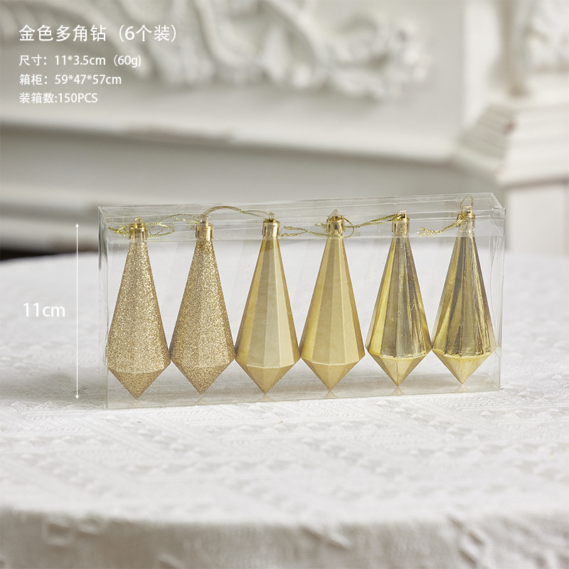 Navidad dorada bola blanca decoración de árbol de Navidad colgante colgante colgante dibujado a mano bola de color transparente decoración de Navidad