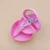 Deep pink heart -shaped double -layer solid strap mirror