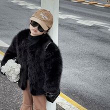 儿童冬季加厚女童皮草外套新款宝宝仿皮毛毛中大童洋气大衣