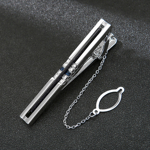 Cross-border men's tie clip, simple and elegant, polished bright rhinestone pendant, starry sky ball, Korean style business formal wear