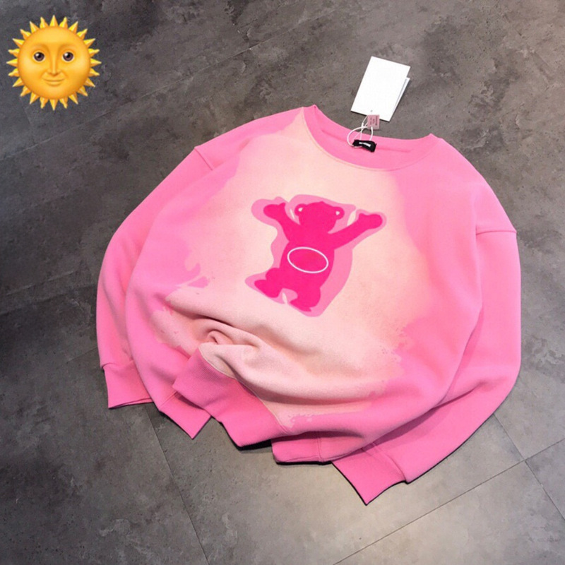26 Early Spring Women's We11D Pink Teddy Bear Zipper Front and Back Fleece-Lined Tie-Dye Crewneck Sweatshirt 26 Early Spring Women's We11D Pink Teddy Bear Zipper Front and Back Fleece-Lined Tie-Dye Crewneck Sweatshirt