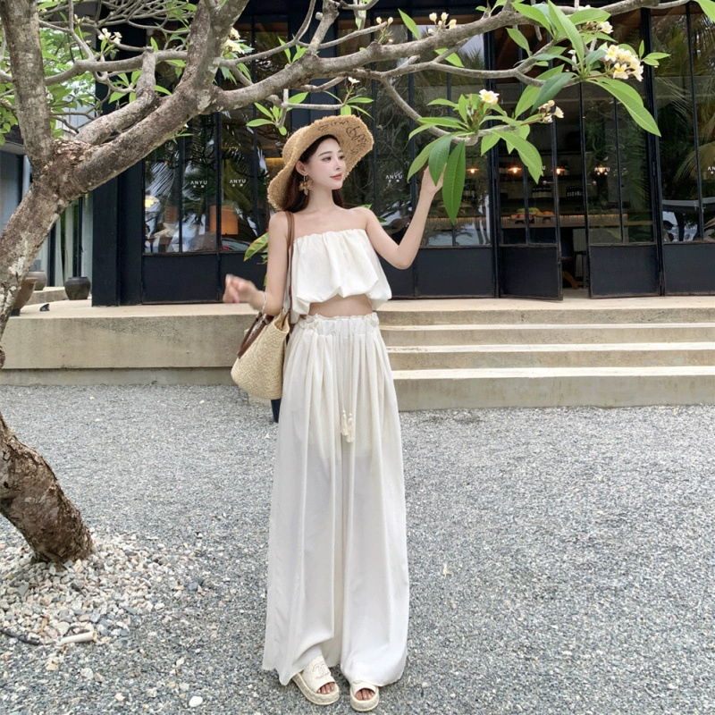 Comfortable sexy tube top, trousers, drawstring