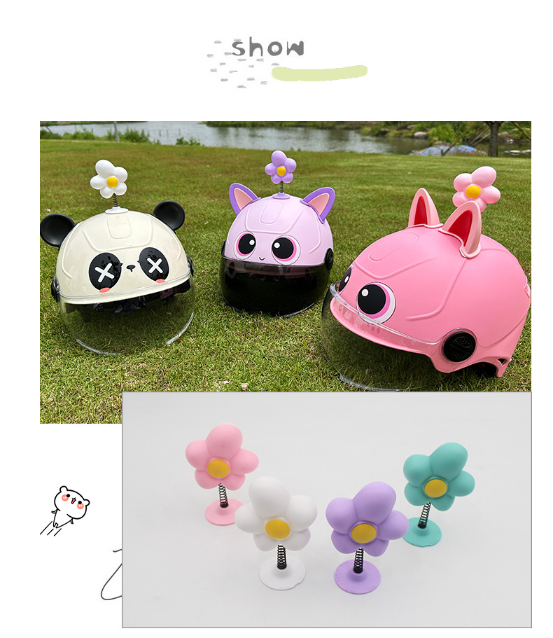 Helmet flower decoration electric motorcycle helmet accessories swing flower helmet universal accessories electric car casual stickers