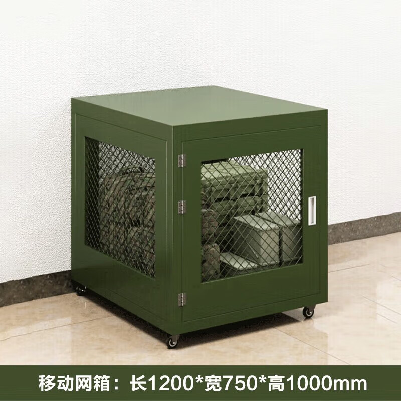 军绿色移动网箱重型仓储笼野战装备战备物资周转筐带轮移动托盘厂|undefined