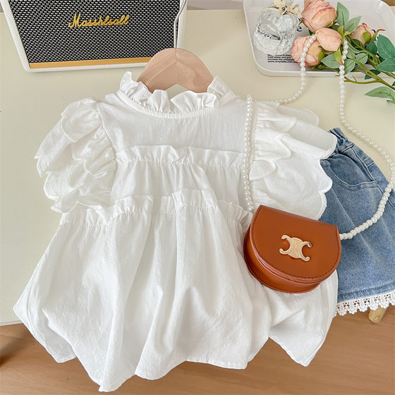 2025 summer new girls suit cute lace top plus Korean jeans western style two-piece summer fashion
