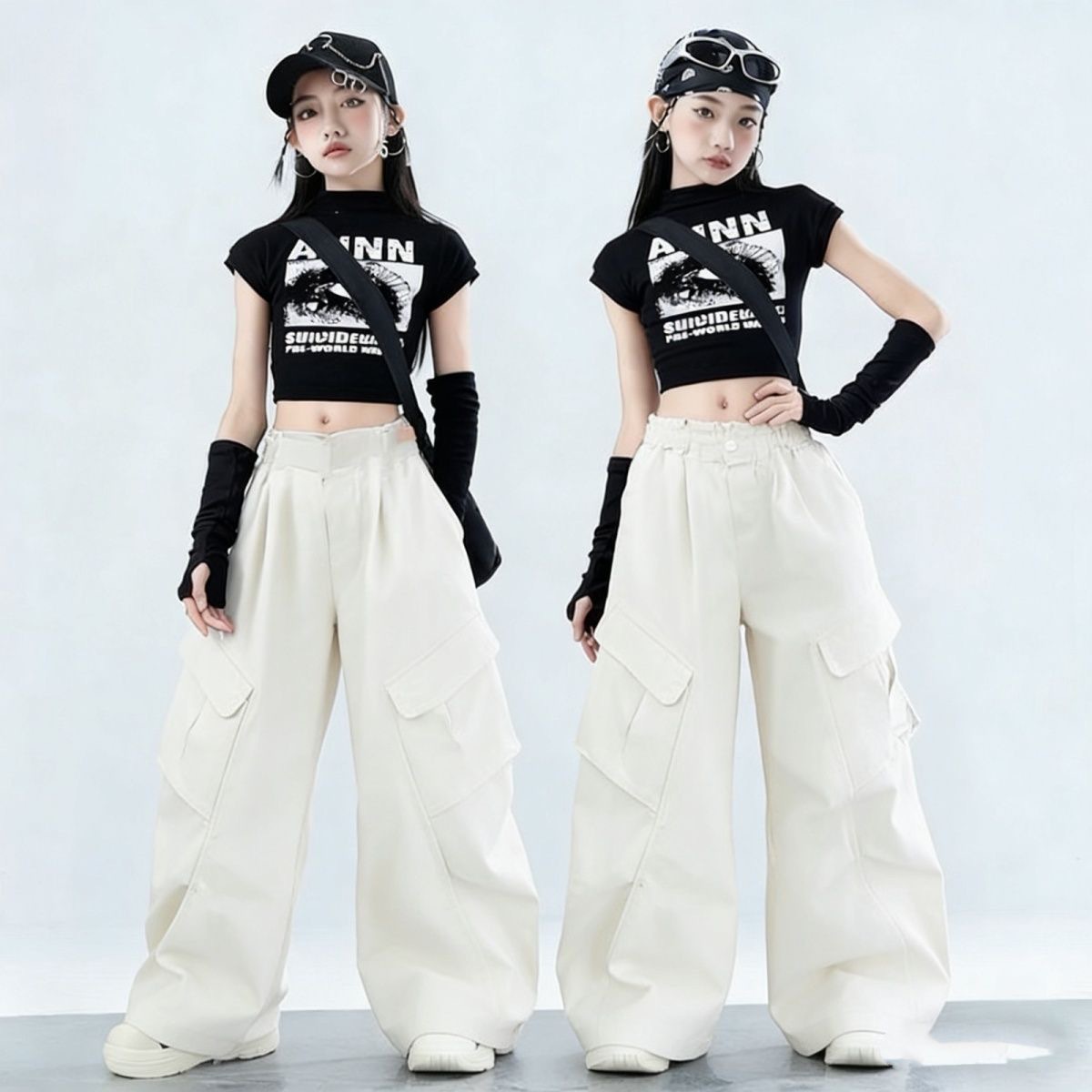 Traje de Danza Jazz y Hip Hop para Niña de Poliéster para Verano