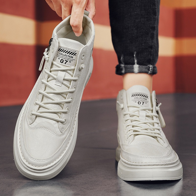 Zapatos de hombre de alta calidad de tendencia de otoño y invierno 2024 nuevos zapatos de skate con cremallera para hombres con zapatos deportivos casuales de moda para estudiantes