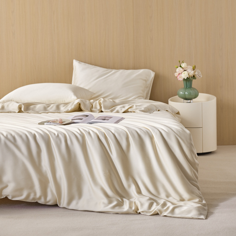 Summer Cool Ice Silk Quilt Cover Class A Solid Color 60s Lenzing Tencel Single Item Cool Silky Naked Sleep Duvet Cover, Bed Pillowcase, Fitted Sh_voghion.com