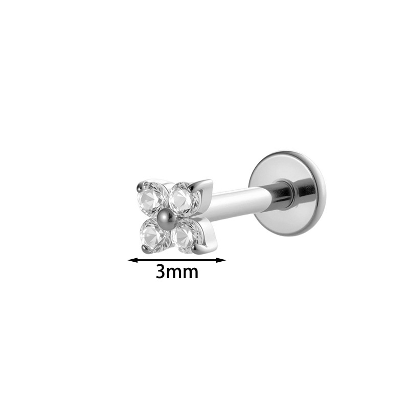 Bijou de piercing fleur en titane hengsen pour lèvre et cartilage_voghion.com