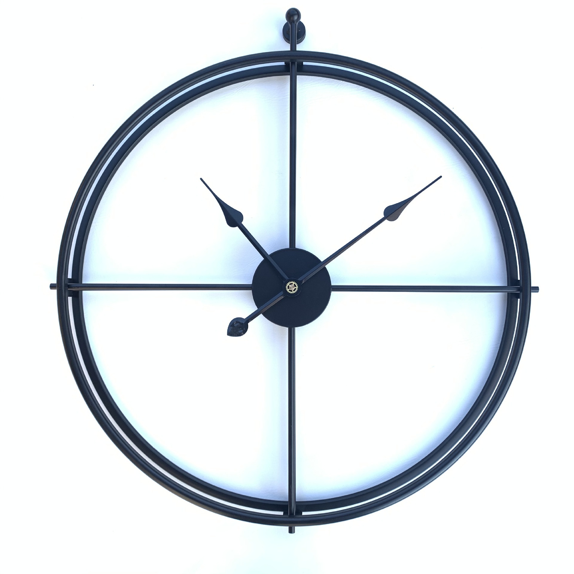 50cm 이중 링 벽시계 클래식 블랙 블랙 포인터