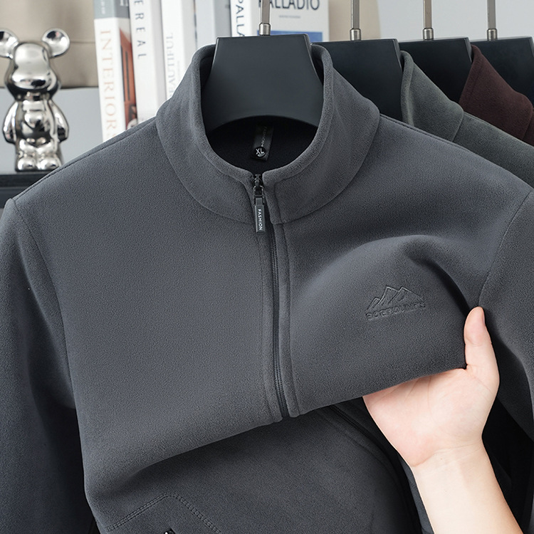 2026 Autumn/Winter New 550g Double-Sided Fleece Men's Stand Collar Jacket Casual Warm Thickened Sweatshirt 2026 Autumn/Winter New 550g Double-Sided Fleece Men's Stand Collar Jacket Casual Warm Thickened Sweatshirt
