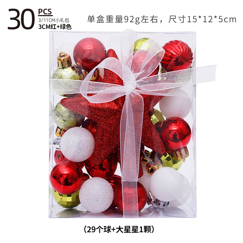 3cm rojo + verde (29 bolas + 1 estrella grande)