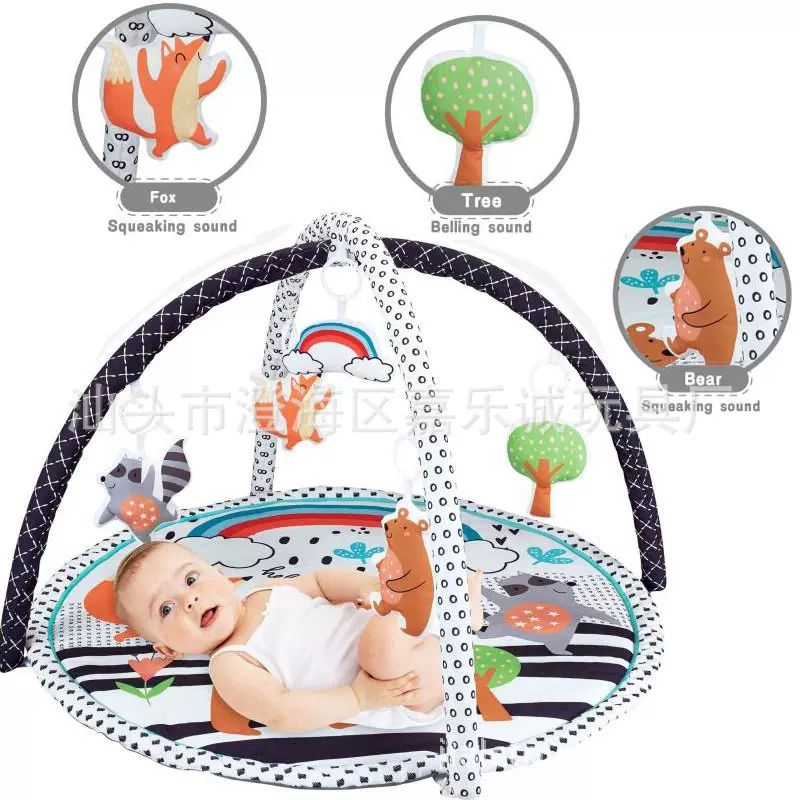 亚马逊婴儿玩具 激发视觉健身架婴幼儿游戏毯子恐龙吊件 爬行垫