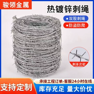 定制防盗网热镀锌刺绳带刺铁丝网监狱防攀爬围网滚笼