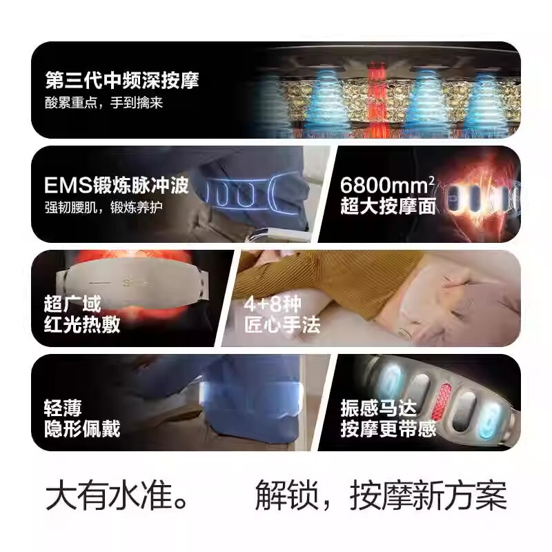 SKG腰部按摩器 G5系列1代 豪华款 中频脉冲 热敷 揉腹仪护腰仪|undefined