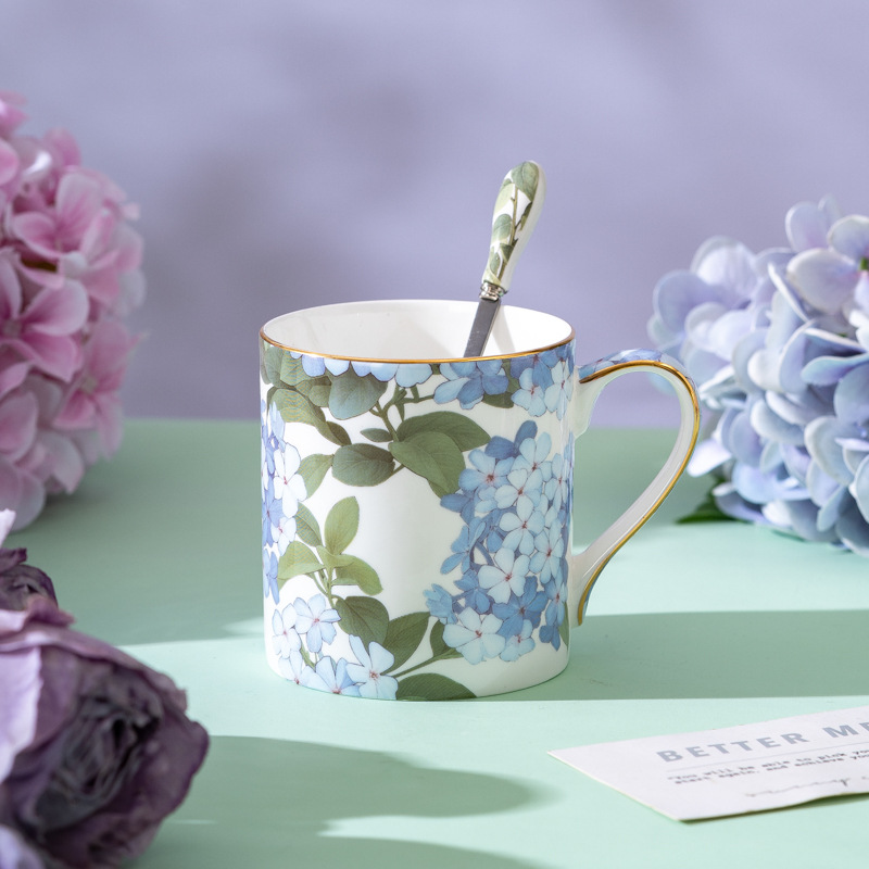 Taza de porcelana fina de estilo europeo, taza de oficina, taza para desayuno, taza para leche, taza para cerveza, taza para té con leche, taza para café
