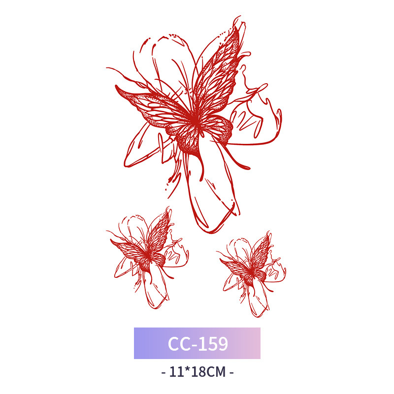 Transfronterizo en stock al por mayor de halloween colorido mariposa tatuaje pegatinas simulación sangrienta cicatriz pegatinas divertidas pegatinas impermeables