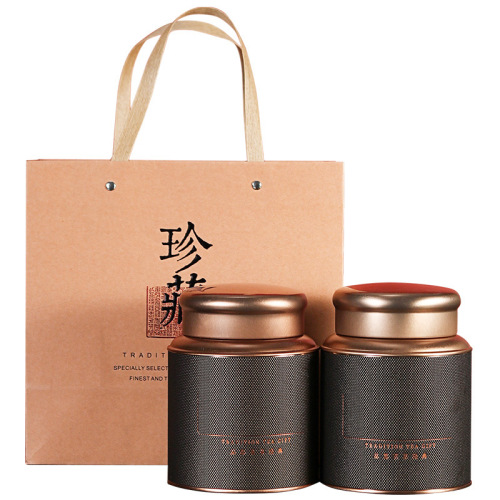 Tea Can Iron Box Small Green Orange Packaging Box Round Metal Household Large Small Sealed Manganese Steel Can Universal