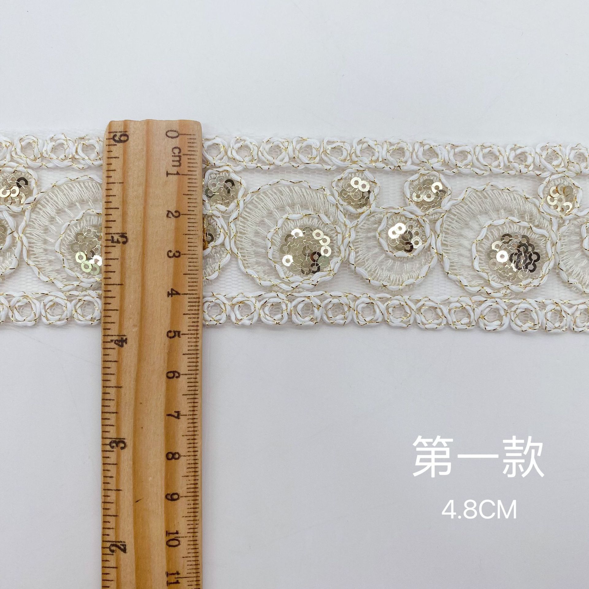 Accesorios de encaje de estilo étnico, accesorios retro de estilo antiguo Hanfu, lentejuelas de seda dorada y plateada de todo fósforo 204 nuevas ventas directas de fábrica