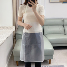 透明带口袋防水围裙 PVC厨房餐厅防油防污男女通用无袖罩衣围腰跨