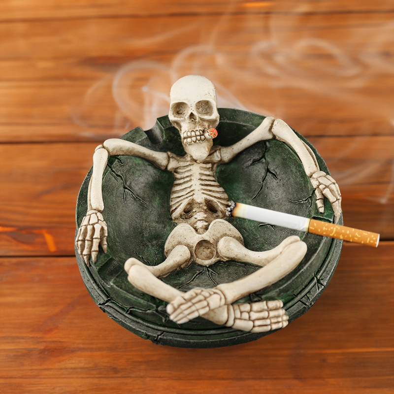  Explosions Personalized Flower Decoration Skull Resin Ashtray Ornaments Halloween Home Desktop Decorations