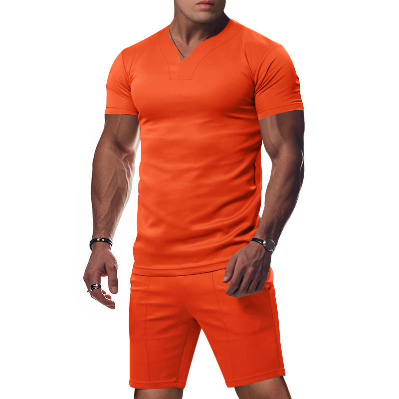 Summer Men's V Neck Jersey Shirt Quick Drying Loose Short Sleeved Fashion Suit Best Selling_voghion.com