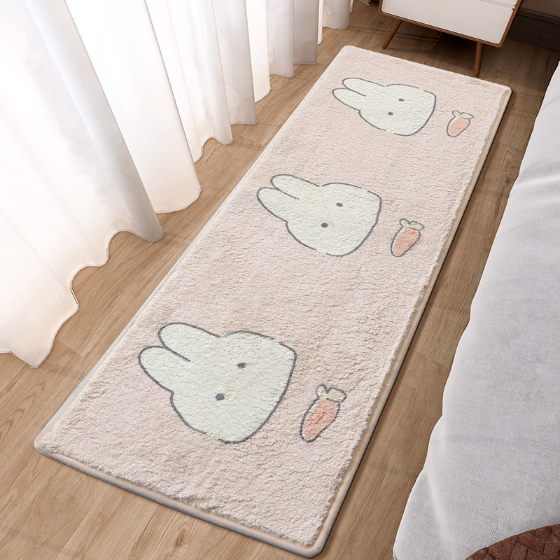 Cartoon bedroom carpet home bedside blanket long plush bed front mat living room sofa coffee table non-slip foot mat