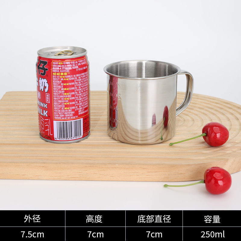 304 taza de medición de escala de acero inoxidable 250ml taza de medicina taza de medición taza de laboratorio para hornear con mango