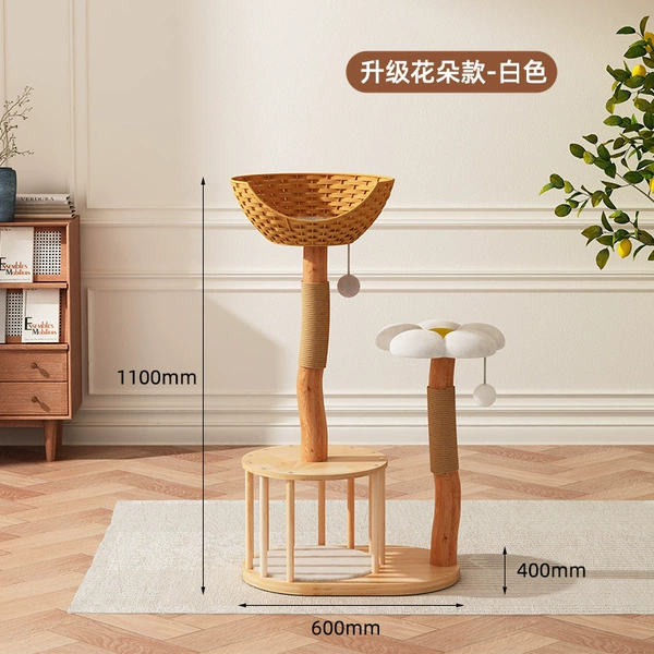 Rattan fruit wood-upgraded flower style [white]