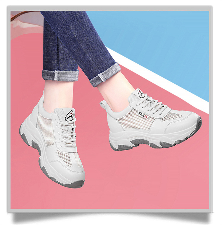 Giày sneaker nữ chunky đế dày lưới thoáng khí mùa hè 2025, gót 5 cm — DH 58316m gót xám cao 5cm, LJ 58098 màu xám, LJ 58098m màu, DH 58316 Màu trắng Chiều cao gót 5cm chi tiết 10