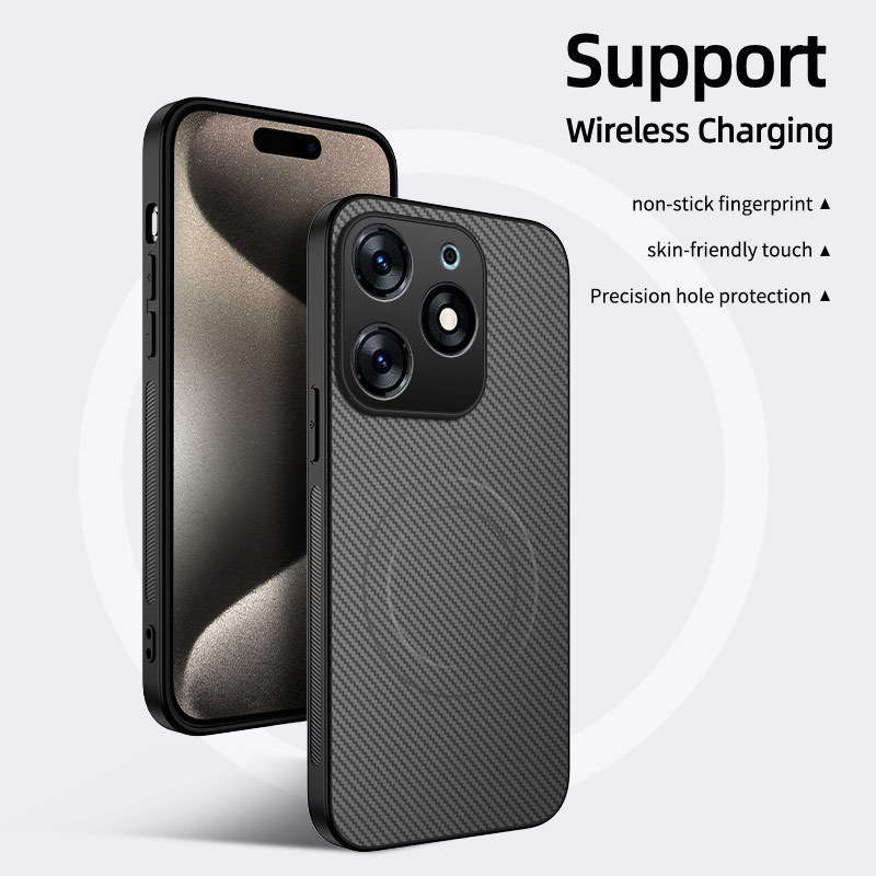INFINIX HOT60PRO+ 携帯電話ケースに適した新しいカーボンファイバーパターン POVA 7ultra 磁気吸引ケース|undefined