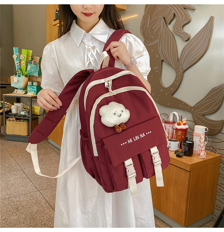 Korean Large-capacity Cloud Pendant Multi-compartment Nylon Cloth Backpack Wholesale Nihaojewelry display picture 11