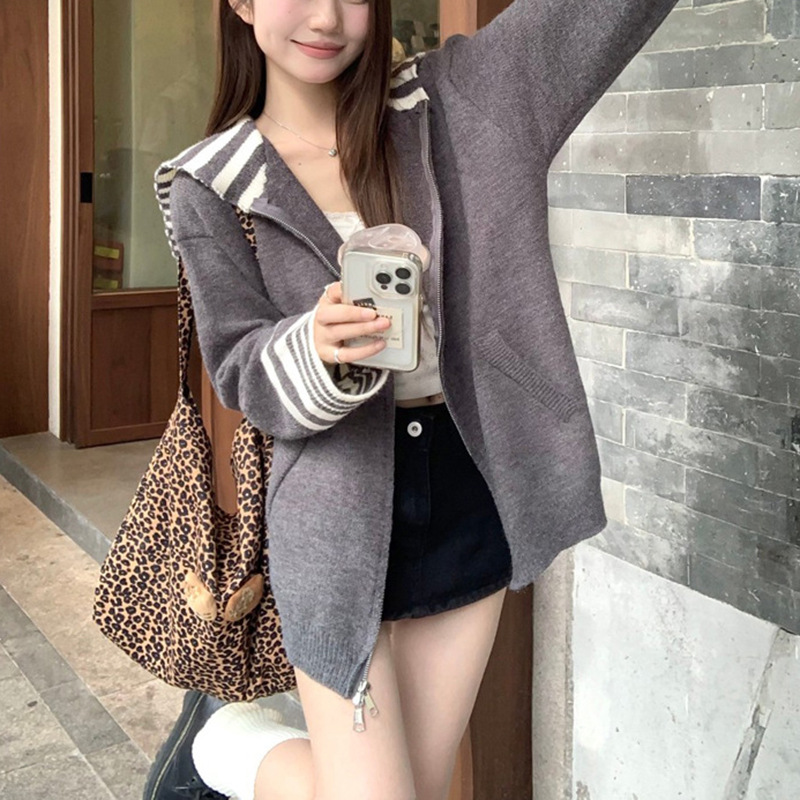 Navy colored demi-season sweater