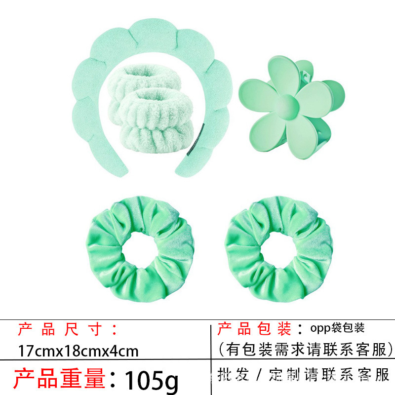 跨境海绵云朵发箍批发高颅顶高级感毛巾布麻花女士洗脸手腕带头箍|undefined
