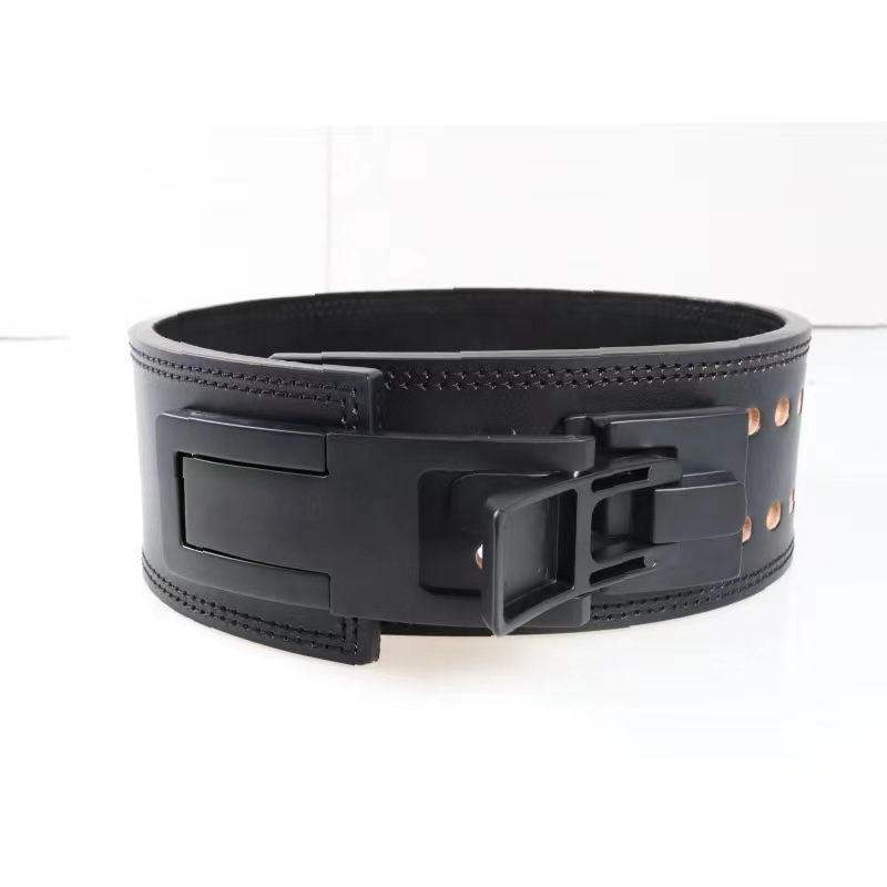 Cinturón de Fitness de piel de vaca para levantamiento de pesas, sentadillas, peso muerto, protección de cintura, equipo de protección deportivo, levantamiento profesional con hebilla rápida