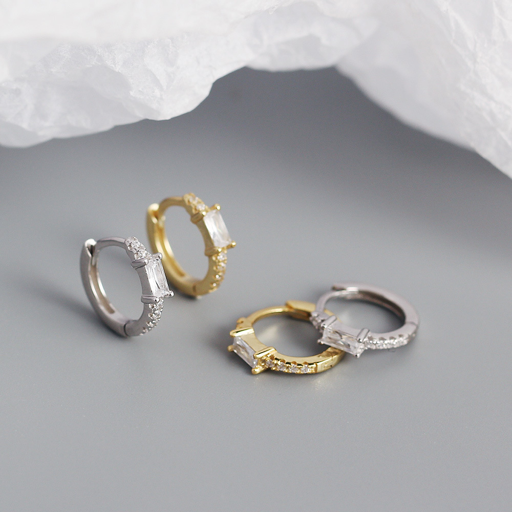 Geometric Fashion Gem Plating Earrings display picture 8