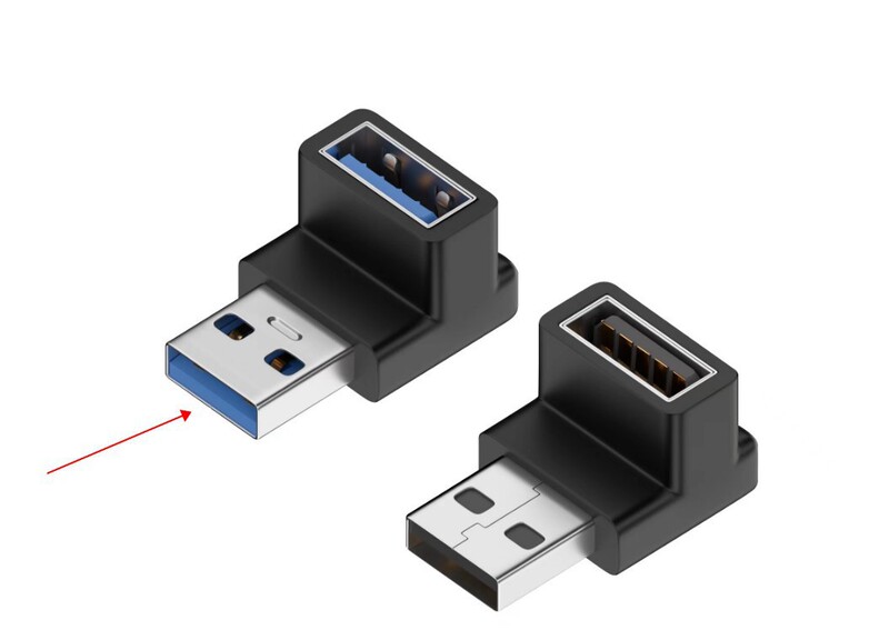 USB公対母アダプタ中曲げUSB3.0アダプタUSB3.0母対公延長上下曲げ変換ヘッド|undefined
