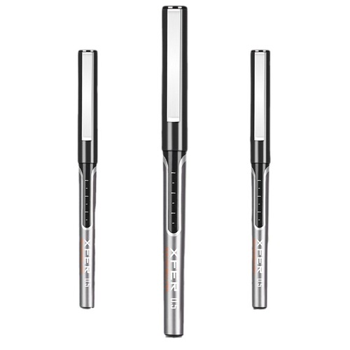 Deli full needle ball pen straight liquid gel pen student stationery office supplies business writing contract signature pen