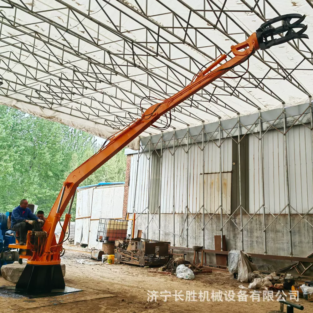 木材厂装卸用抓木机农用旋转随车抓上料机抓具可更换轮胎抓挖掘机