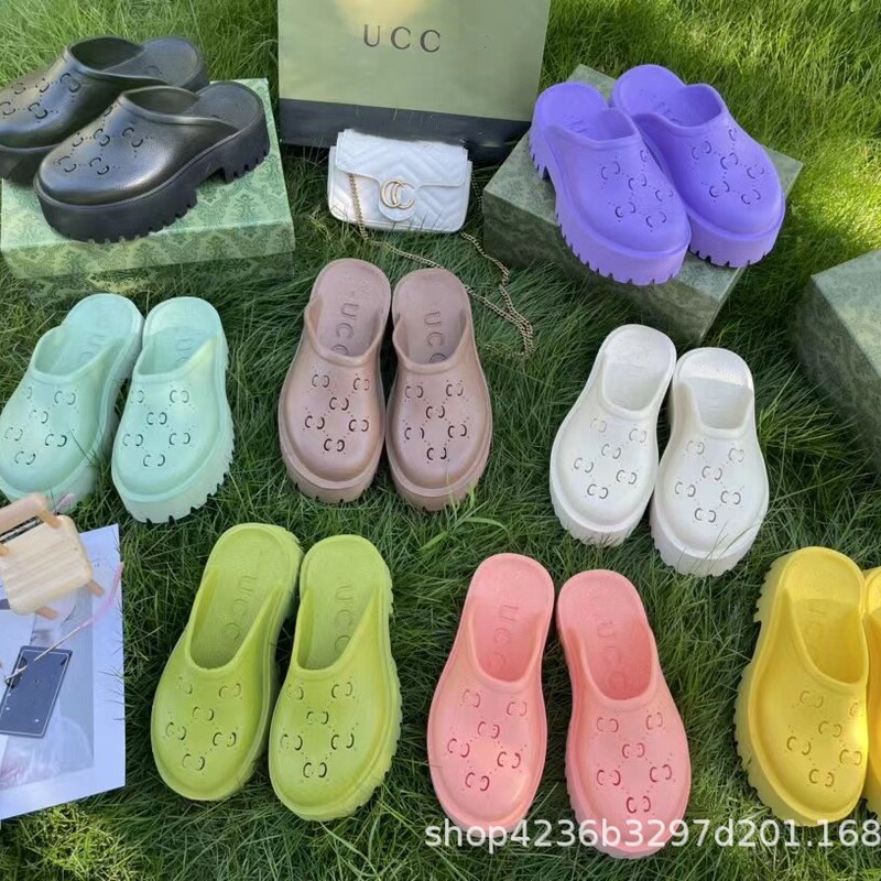 High Version of Crocs 2022 Spring and Summer New Platform Sole Increased Baotou Back Hollow Slippers Cut Out Breathable Couple Sandals